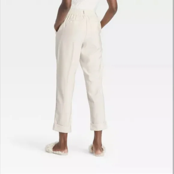 Women's High-Rise Slim Straight Leg Pintuck Ankle Pants - A New Day™ - Picture 2 of 7